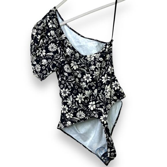Intimately Free People NWT Somethin Bout You Floral Print One-Shoulder Bodysuit - Picture 9 of 13
